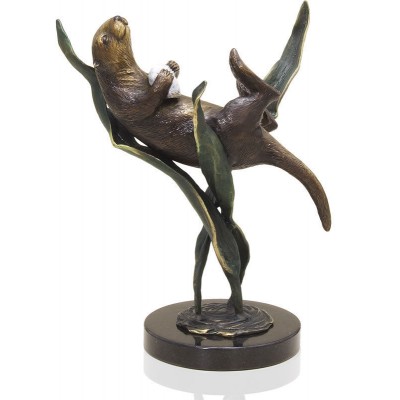 Suppertime Sea Otter Brass Sculpture/Statue/Figurine by SPI Home 31640 725739060308  253733067805